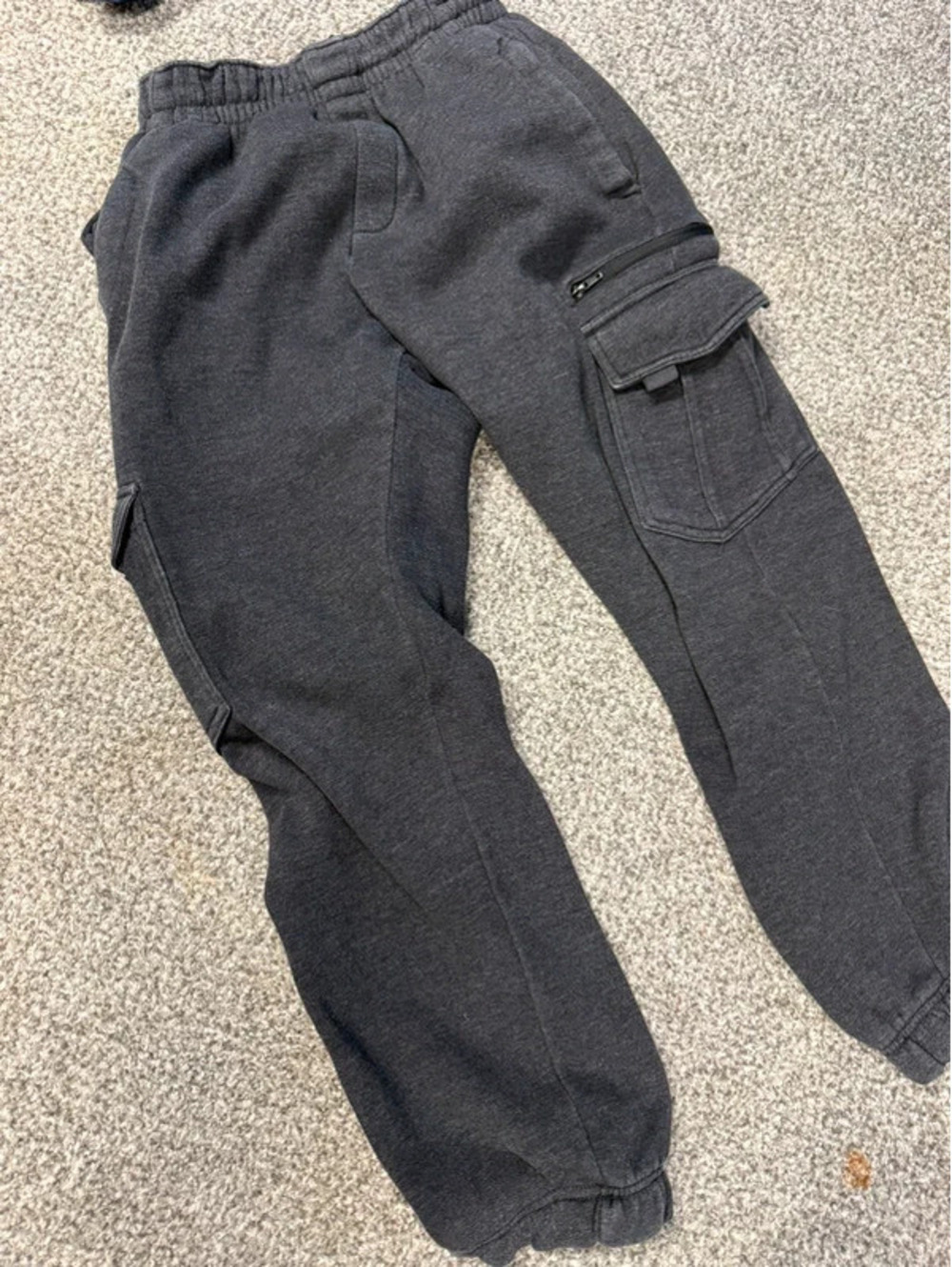 CSG Sports Gear Dark Charcoal Grey Fleece Cargo Joggers - Men's Size Medium
